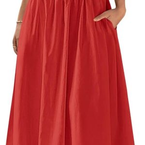 PRETTYGARDEN Women's Smocked Maxi Dresses 2025 Summer Beach Sundress Casual Spaghetti Strap Swing A Line Long Flowy Dress