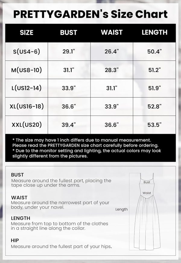 PRETTYGARDEN Women's Smocked Maxi Dresses 2025 Summer Beach Sundress Casual Spaghetti Strap Swing A Line Long Flowy Dress - Image 6
