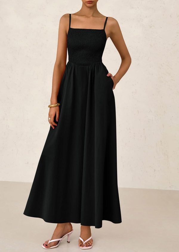 PRETTYGARDEN Women's Smocked Maxi Dresses 2025 Summer Beach Sundress Casual Spaghetti Strap Swing A Line Long Flowy Dress - Image 39