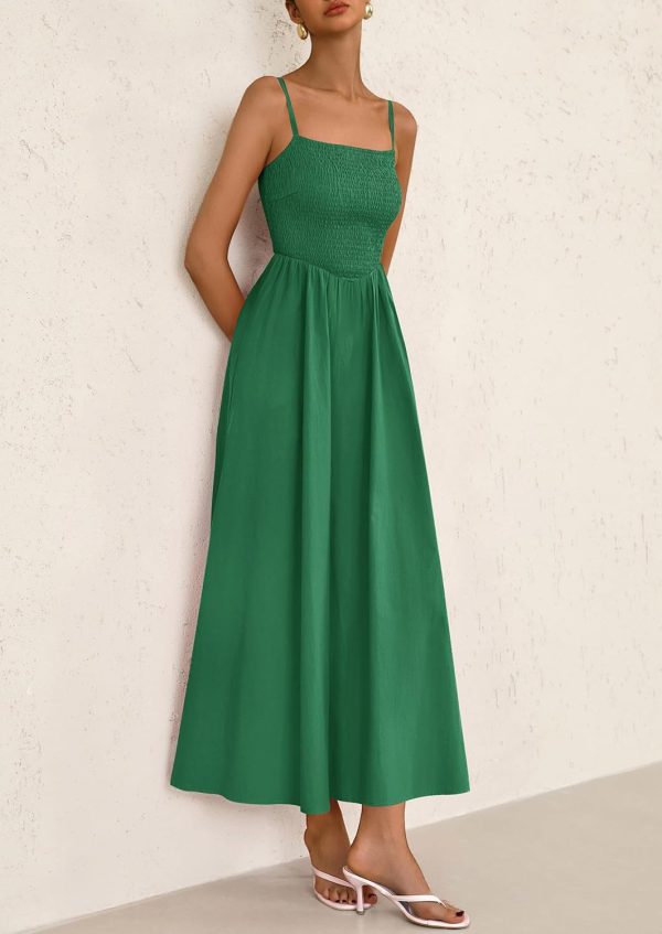 PRETTYGARDEN Women's Smocked Maxi Dresses 2025 Summer Beach Sundress Casual Spaghetti Strap Swing A Line Long Flowy Dress - Image 49