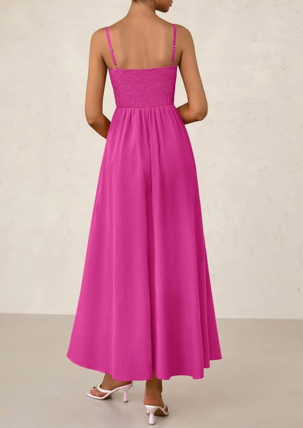 PRETTYGARDEN Women's Smocked Maxi Dresses 2025 Summer Beach Sundress Casual Spaghetti Strap Swing A Line Long Flowy Dress - Image 59