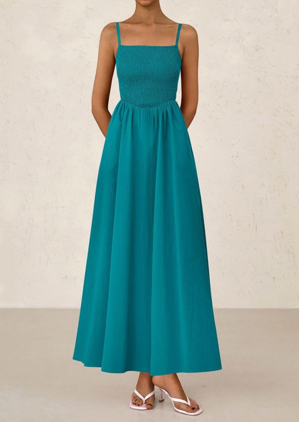 PRETTYGARDEN Women's Smocked Maxi Dresses 2025 Summer Beach Sundress Casual Spaghetti Strap Swing A Line Long Flowy Dress - Image 73