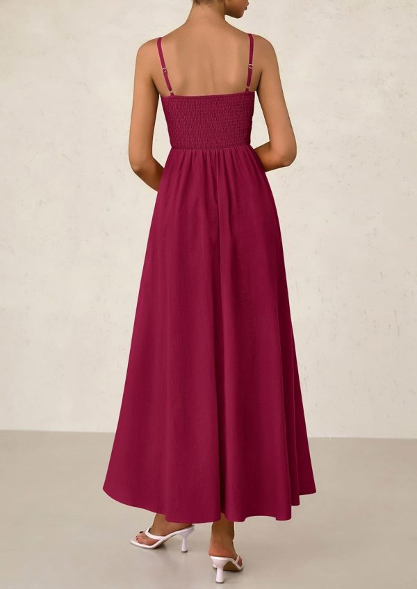PRETTYGARDEN Women's Smocked Maxi Dresses 2025 Summer Beach Sundress Casual Spaghetti Strap Swing A Line Long Flowy Dress - Image 75