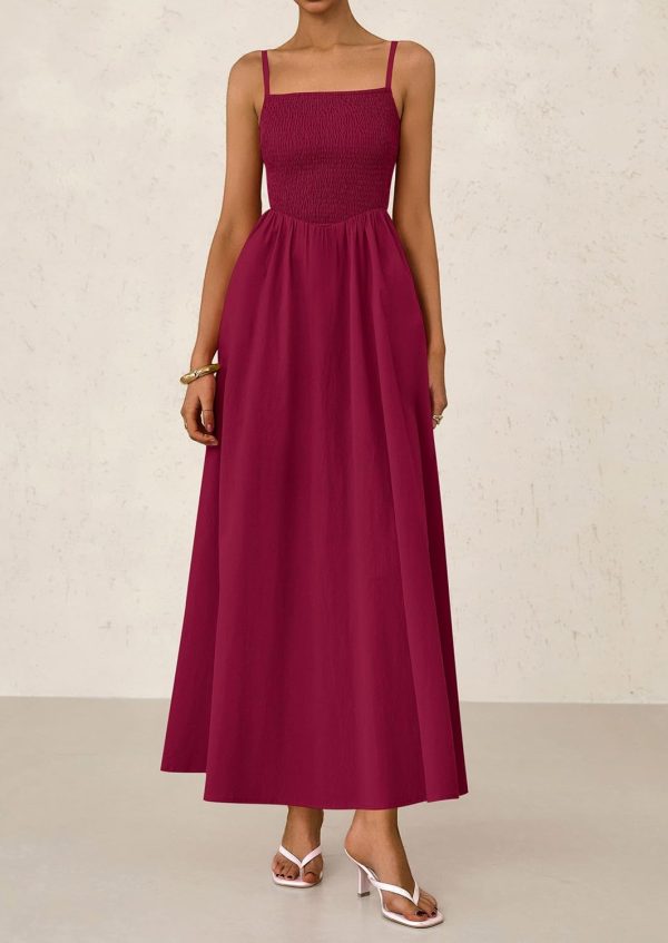 PRETTYGARDEN Women's Smocked Maxi Dresses 2025 Summer Beach Sundress Casual Spaghetti Strap Swing A Line Long Flowy Dress - Image 77