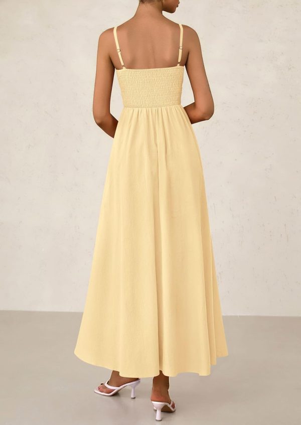 PRETTYGARDEN Women's Smocked Maxi Dresses 2025 Summer Beach Sundress Casual Spaghetti Strap Swing A Line Long Flowy Dress - Image 99