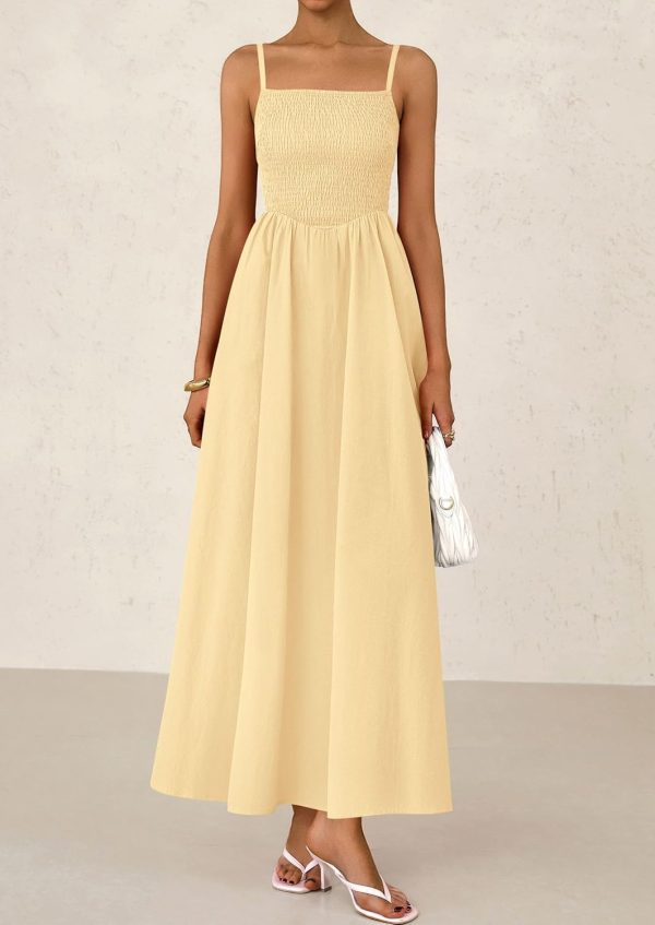 PRETTYGARDEN Women's Smocked Maxi Dresses 2025 Summer Beach Sundress Casual Spaghetti Strap Swing A Line Long Flowy Dress - Image 103