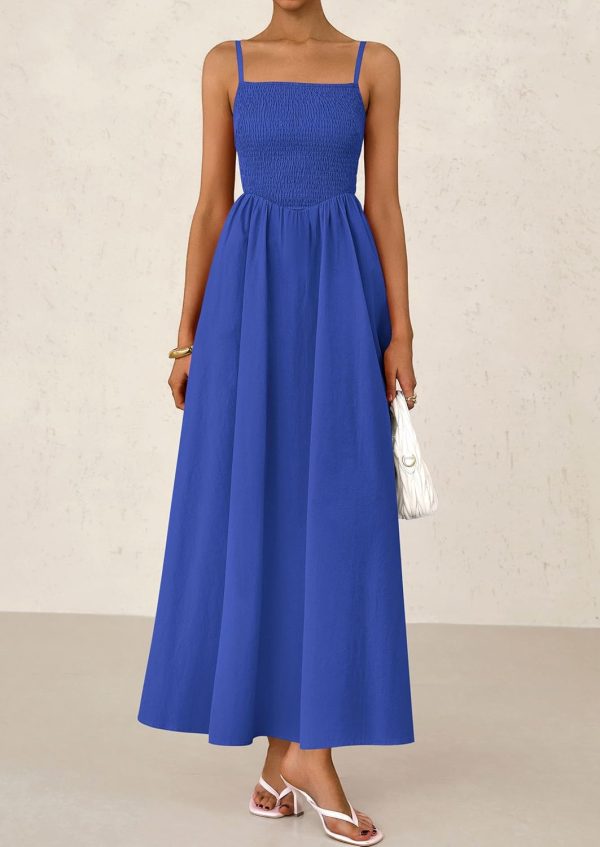 PRETTYGARDEN Women's Smocked Maxi Dresses 2025 Summer Beach Sundress Casual Spaghetti Strap Swing A Line Long Flowy Dress - Image 111