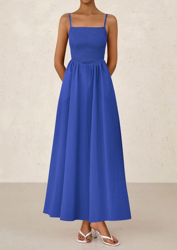 PRETTYGARDEN Women's Smocked Maxi Dresses 2025 Summer Beach Sundress Casual Spaghetti Strap Swing A Line Long Flowy Dress - Image 113