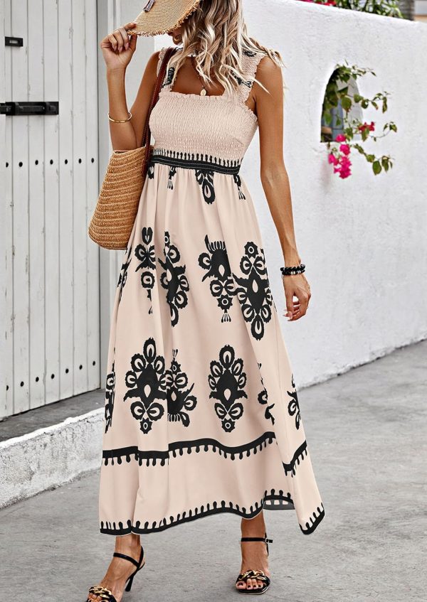 PRETTYGARDEN Womens Summer Boho Maxi Dress 2025 Casual Sleeveless Square Neck Floral Aline Smocked Beach Dresses with Pockets - Image 4