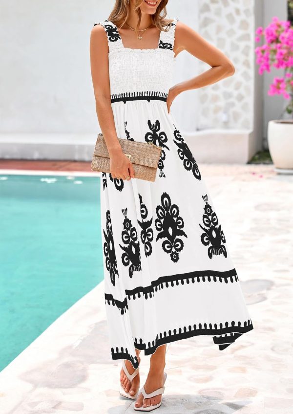 PRETTYGARDEN Womens Summer Boho Maxi Dress 2025 Casual Sleeveless Square Neck Floral Aline Smocked Beach Dresses with Pockets - Image 13