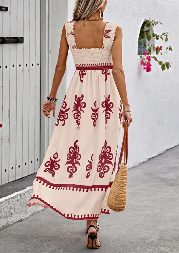PRETTYGARDEN Womens Summer Boho Maxi Dress 2025 Casual Sleeveless Square Neck Floral Aline Smocked Beach Dresses with Pockets - Image 20