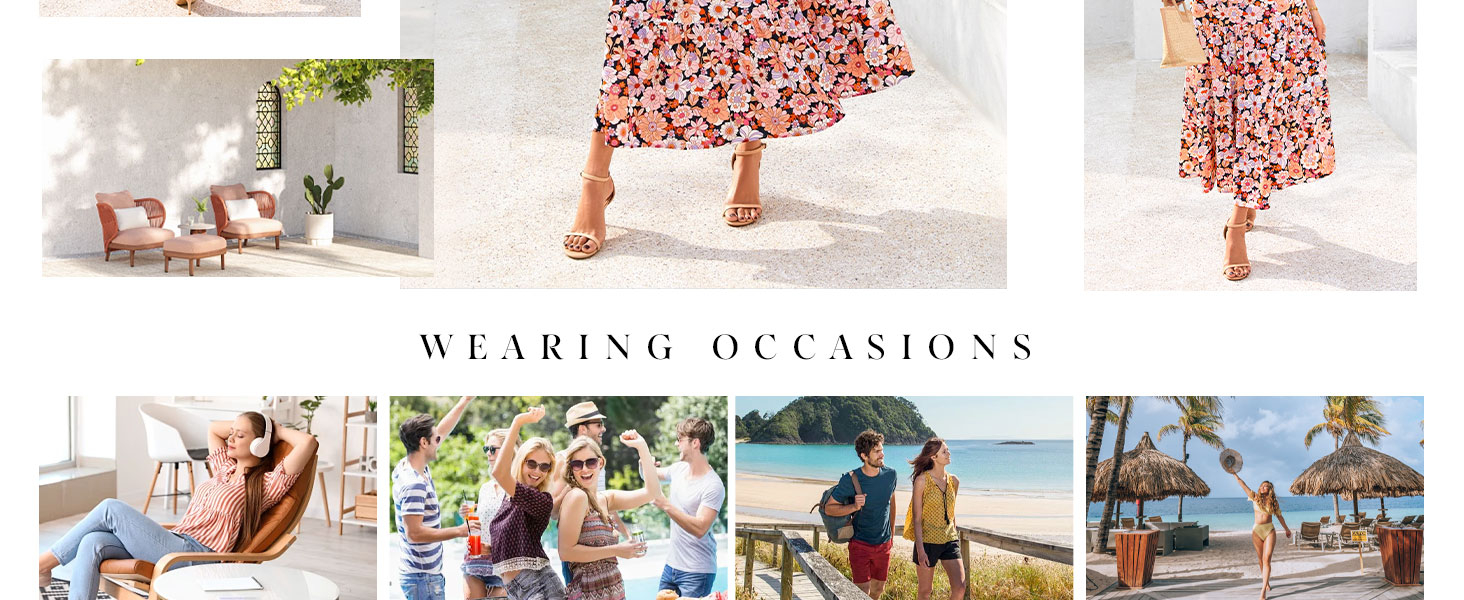 PRETTYGARDEN Floral Cap Sleeve Midi Dresses for Women V Neck Long Sundresses