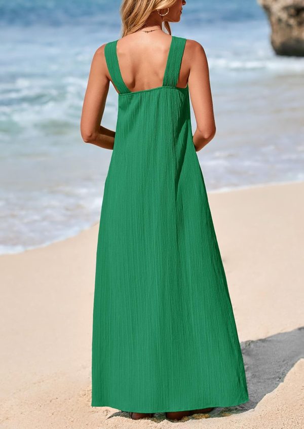 PRETTYGARDEN Womens 2025 Casual Long Summer Dresses Sleeveless Strappy Loose Flowy Beach Vacation Maxi Dress with Pockets - Image 2