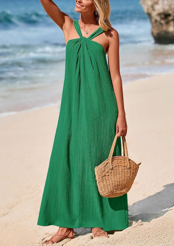 PRETTYGARDEN Womens 2025 Casual Long Summer Dresses Sleeveless Strappy Loose Flowy Beach Vacation Maxi Dress with Pockets - Image 3