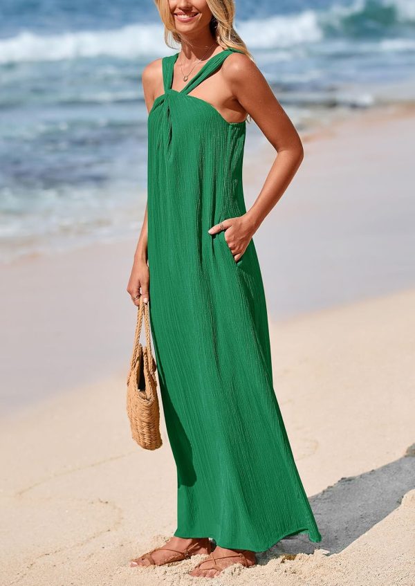 PRETTYGARDEN Womens 2025 Casual Long Summer Dresses Sleeveless Strappy Loose Flowy Beach Vacation Maxi Dress with Pockets - Image 5