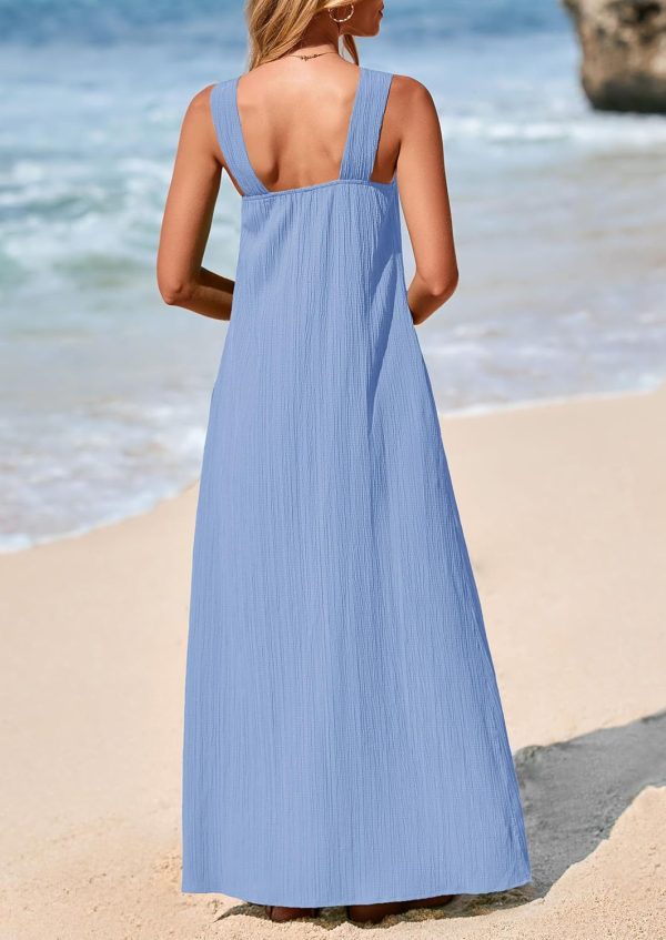 PRETTYGARDEN Womens 2025 Casual Long Summer Dresses Sleeveless Strappy Loose Flowy Beach Vacation Maxi Dress with Pockets - Image 10