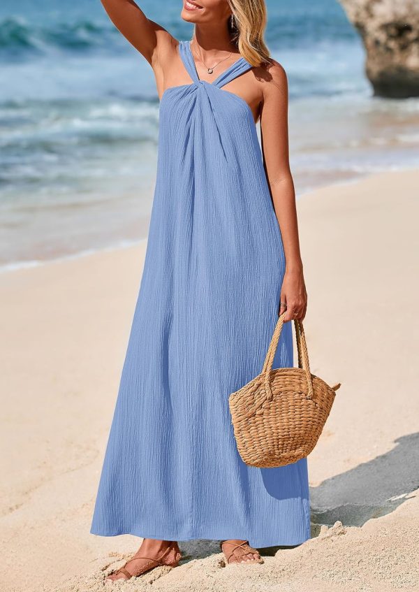 PRETTYGARDEN Womens 2025 Casual Long Summer Dresses Sleeveless Strappy Loose Flowy Beach Vacation Maxi Dress with Pockets - Image 16