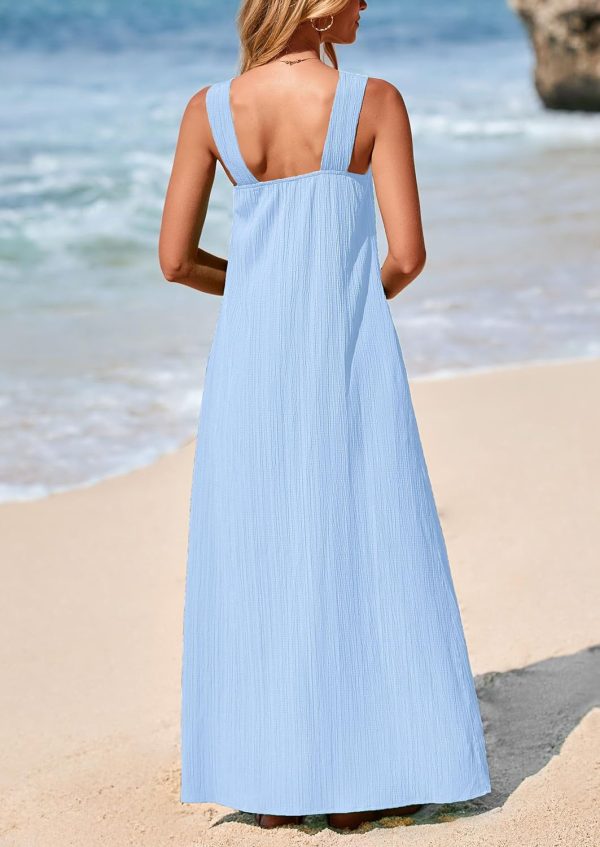 PRETTYGARDEN Womens 2025 Casual Long Summer Dresses Sleeveless Strappy Loose Flowy Beach Vacation Maxi Dress with Pockets - Image 18