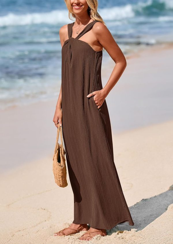 PRETTYGARDEN Womens 2025 Casual Long Summer Dresses Sleeveless Strappy Loose Flowy Beach Vacation Maxi Dress with Pockets - Image 29