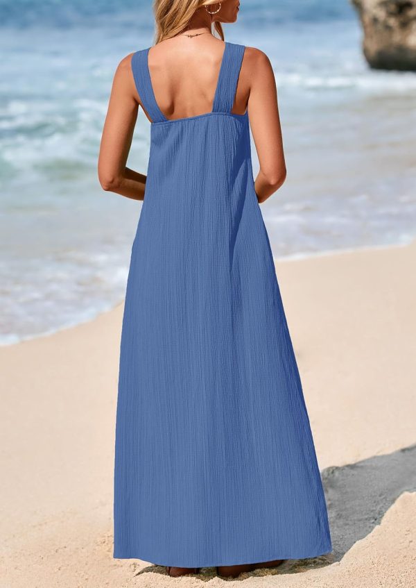 PRETTYGARDEN Womens 2025 Casual Long Summer Dresses Sleeveless Strappy Loose Flowy Beach Vacation Maxi Dress with Pockets - Image 34