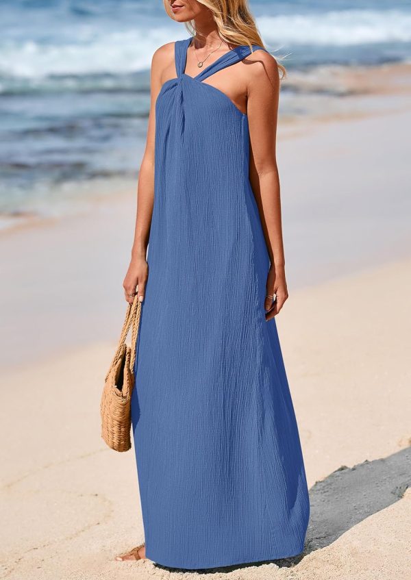 PRETTYGARDEN Womens 2025 Casual Long Summer Dresses Sleeveless Strappy Loose Flowy Beach Vacation Maxi Dress with Pockets - Image 36