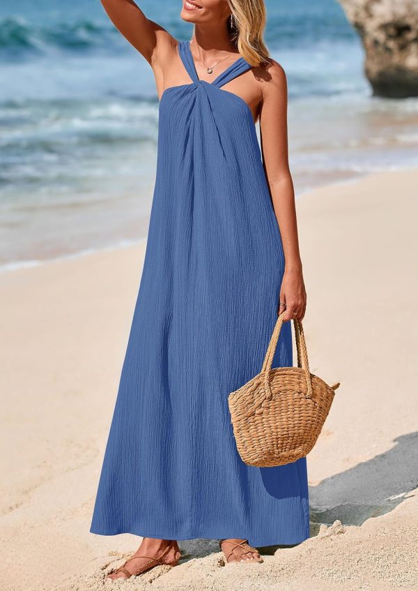 PRETTYGARDEN Womens 2025 Casual Long Summer Dresses Sleeveless Strappy Loose Flowy Beach Vacation Maxi Dress with Pockets - Image 40
