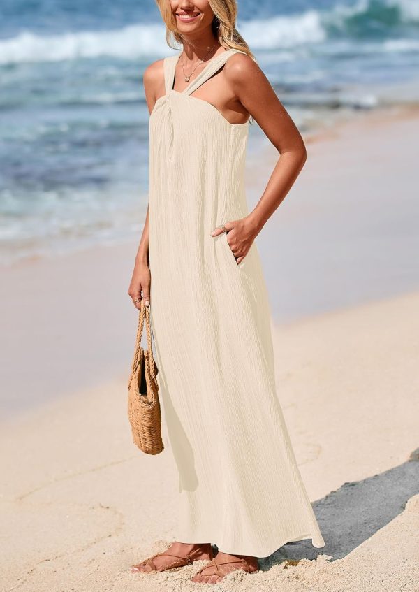 PRETTYGARDEN Womens 2025 Casual Long Summer Dresses Sleeveless Strappy Loose Flowy Beach Vacation Maxi Dress with Pockets - Image 45