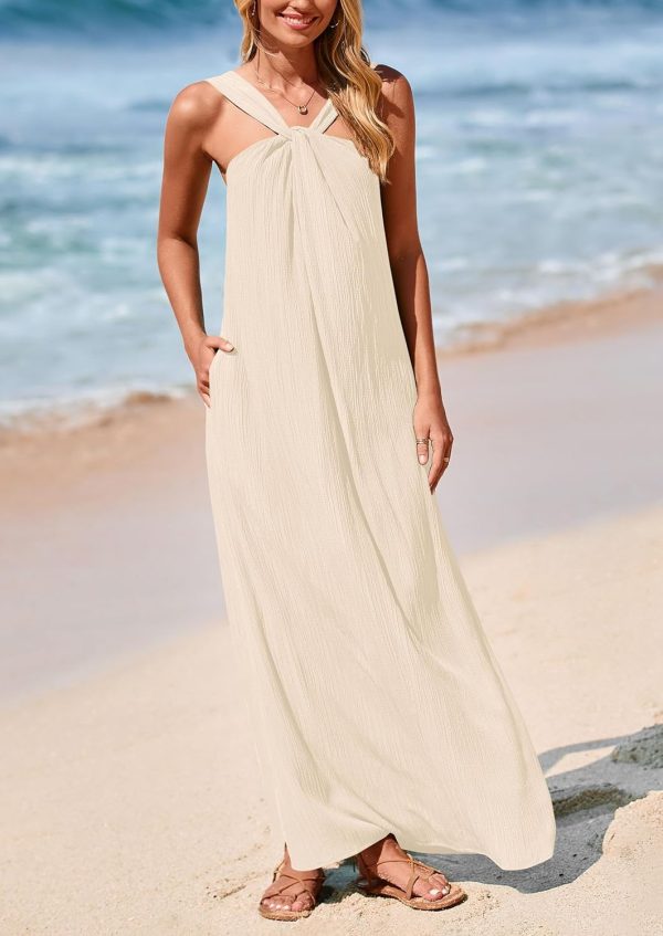 PRETTYGARDEN Womens 2025 Casual Long Summer Dresses Sleeveless Strappy Loose Flowy Beach Vacation Maxi Dress with Pockets - Image 47