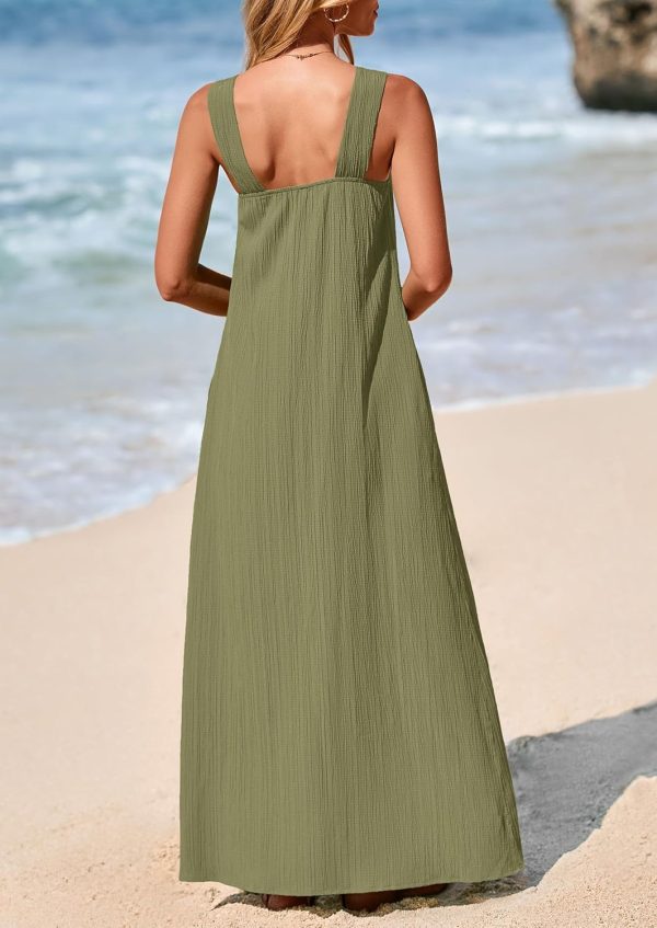 PRETTYGARDEN Womens 2025 Casual Long Summer Dresses Sleeveless Strappy Loose Flowy Beach Vacation Maxi Dress with Pockets - Image 50
