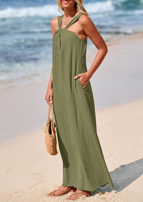 PRETTYGARDEN Womens 2025 Casual Long Summer Dresses Sleeveless Strappy Loose Flowy Beach Vacation Maxi Dress with Pockets - Image 54