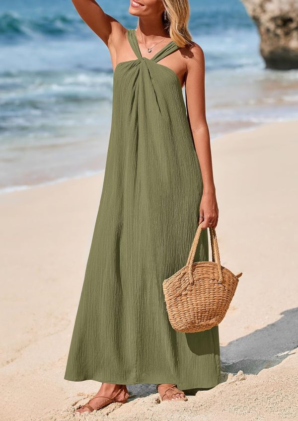PRETTYGARDEN Womens 2025 Casual Long Summer Dresses Sleeveless Strappy Loose Flowy Beach Vacation Maxi Dress with Pockets - Image 56