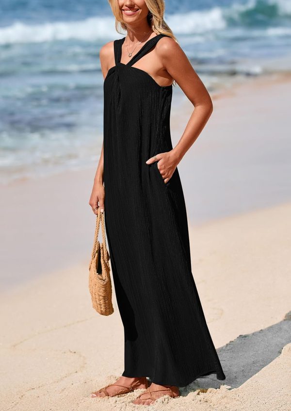 PRETTYGARDEN Womens 2025 Casual Long Summer Dresses Sleeveless Strappy Loose Flowy Beach Vacation Maxi Dress with Pockets - Image 61