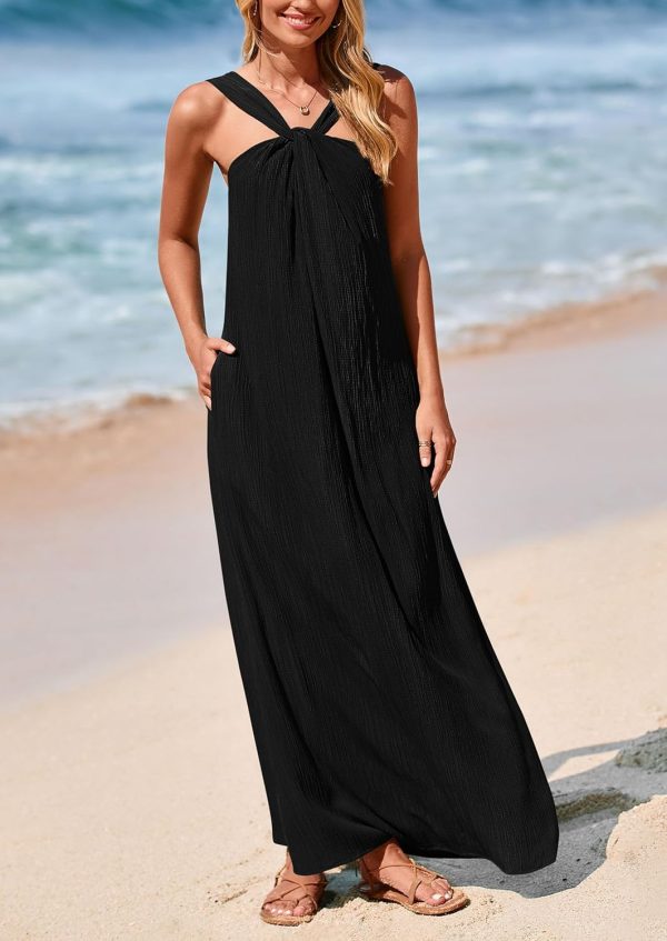 PRETTYGARDEN Womens 2025 Casual Long Summer Dresses Sleeveless Strappy Loose Flowy Beach Vacation Maxi Dress with Pockets - Image 62