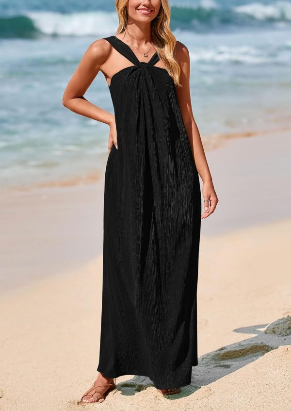 PRETTYGARDEN Womens 2025 Casual Long Summer Dresses Sleeveless Strappy Loose Flowy Beach Vacation Maxi Dress with Pockets - Image 63