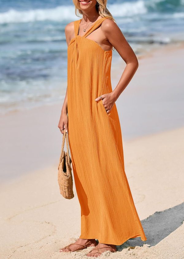 PRETTYGARDEN Womens 2025 Casual Long Summer Dresses Sleeveless Strappy Loose Flowy Beach Vacation Maxi Dress with Pockets - Image 70