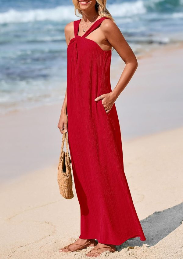 PRETTYGARDEN Womens 2025 Casual Long Summer Dresses Sleeveless Strappy Loose Flowy Beach Vacation Maxi Dress with Pockets - Image 78
