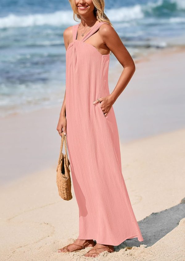 PRETTYGARDEN Womens 2025 Casual Long Summer Dresses Sleeveless Strappy Loose Flowy Beach Vacation Maxi Dress with Pockets - Image 85
