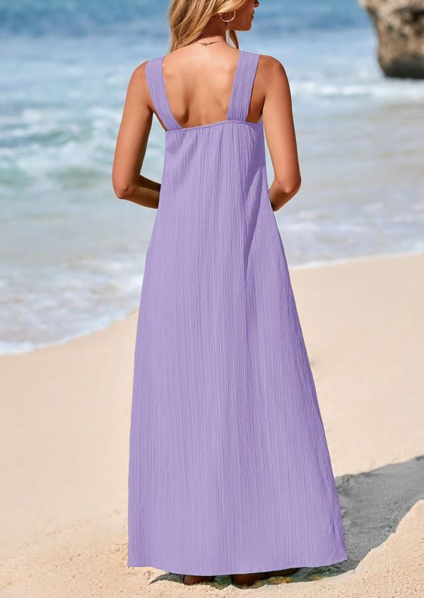 PRETTYGARDEN Womens 2025 Casual Long Summer Dresses Sleeveless Strappy Loose Flowy Beach Vacation Maxi Dress with Pockets - Image 98