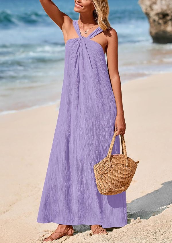 PRETTYGARDEN Womens 2025 Casual Long Summer Dresses Sleeveless Strappy Loose Flowy Beach Vacation Maxi Dress with Pockets - Image 99