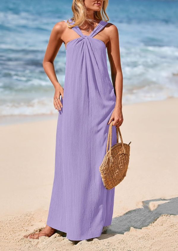 PRETTYGARDEN Womens 2025 Casual Long Summer Dresses Sleeveless Strappy Loose Flowy Beach Vacation Maxi Dress with Pockets - Image 100
