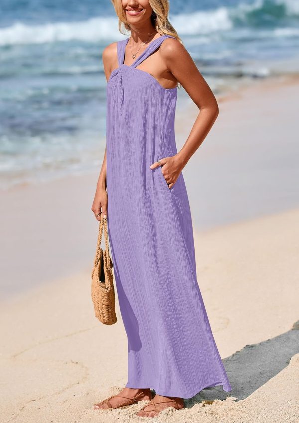 PRETTYGARDEN Womens 2025 Casual Long Summer Dresses Sleeveless Strappy Loose Flowy Beach Vacation Maxi Dress with Pockets - Image 101