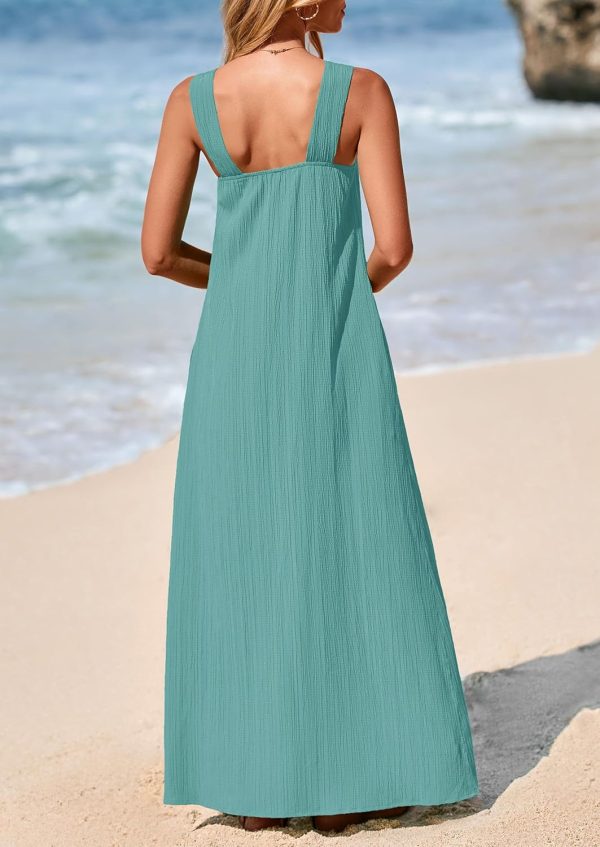 PRETTYGARDEN Womens 2025 Casual Long Summer Dresses Sleeveless Strappy Loose Flowy Beach Vacation Maxi Dress with Pockets - Image 106