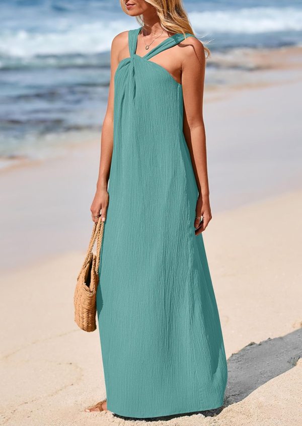 PRETTYGARDEN Womens 2025 Casual Long Summer Dresses Sleeveless Strappy Loose Flowy Beach Vacation Maxi Dress with Pockets - Image 108