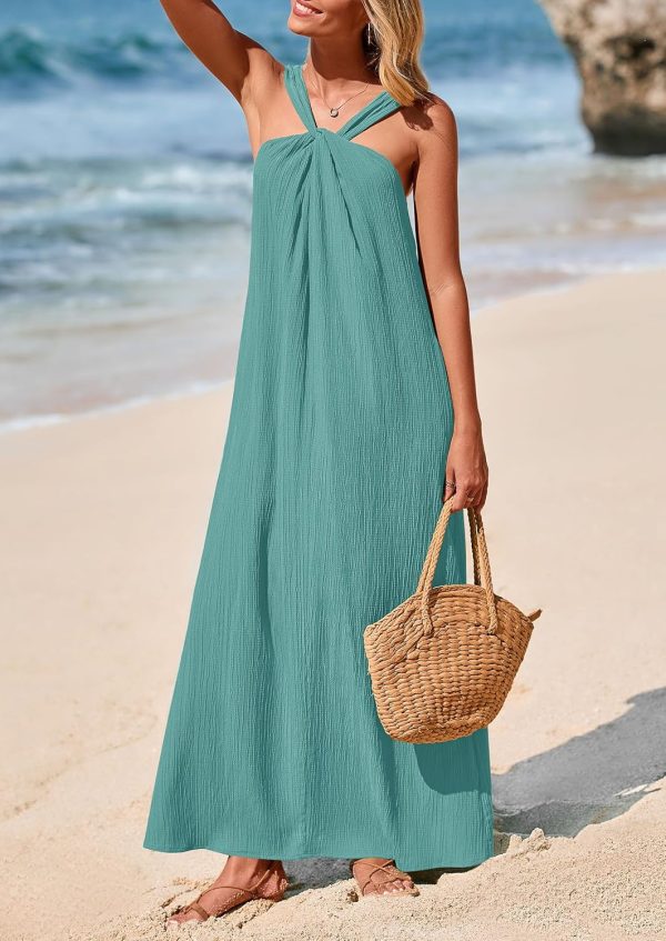 PRETTYGARDEN Womens 2025 Casual Long Summer Dresses Sleeveless Strappy Loose Flowy Beach Vacation Maxi Dress with Pockets - Image 112