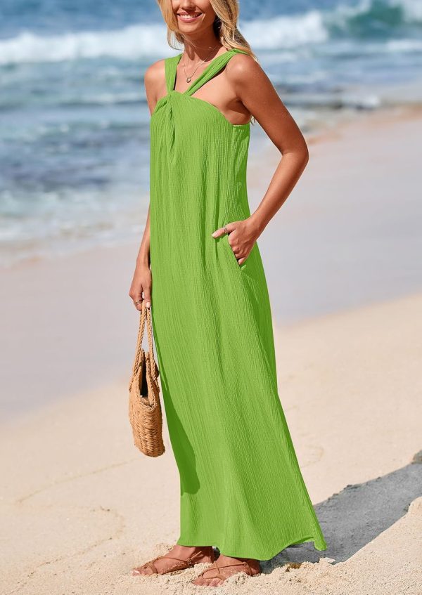 PRETTYGARDEN Womens 2025 Casual Long Summer Dresses Sleeveless Strappy Loose Flowy Beach Vacation Maxi Dress with Pockets - Image 125